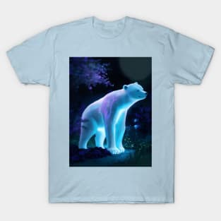 Neon polar bear in garden T-Shirt